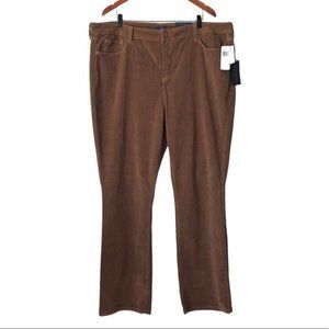 NYDJ Slimming Fit Corduroy Mocha Brown Bootcut Pants Size: 22W NWT